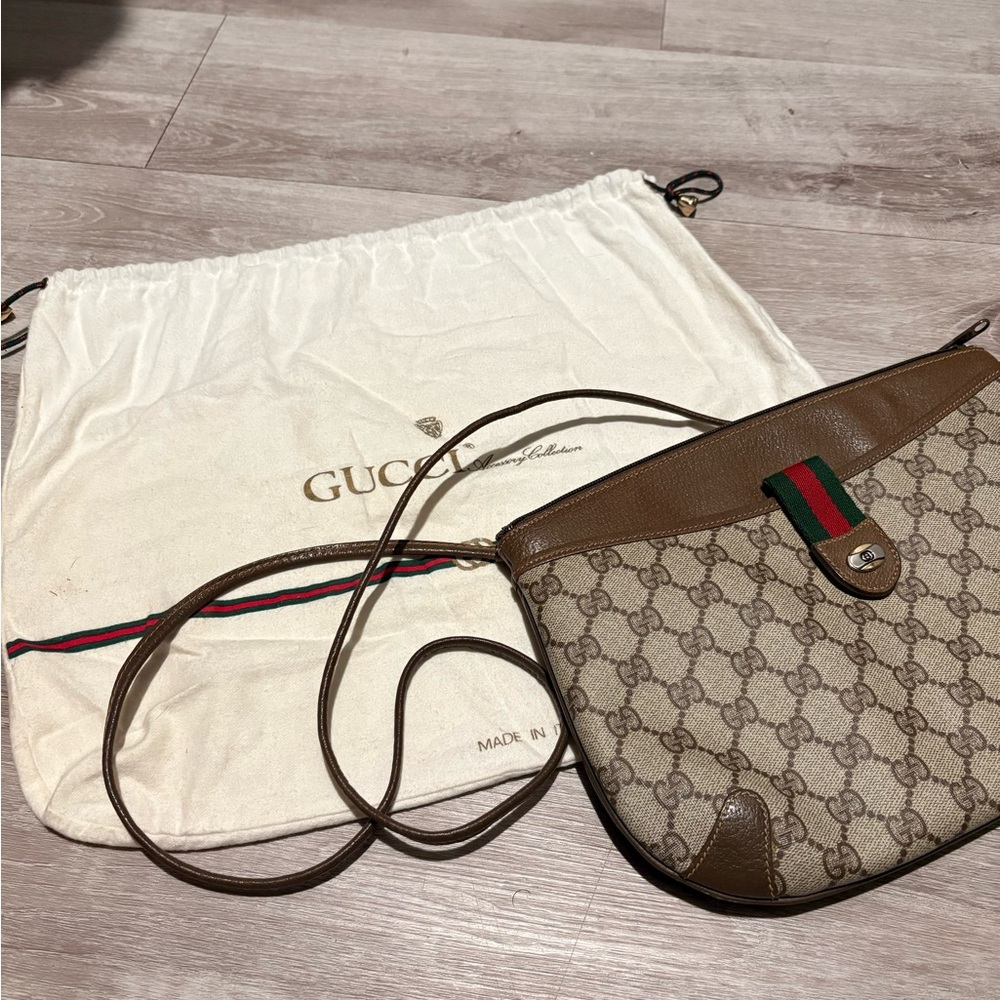 Gucci Brown and Tan Shoulder Bag